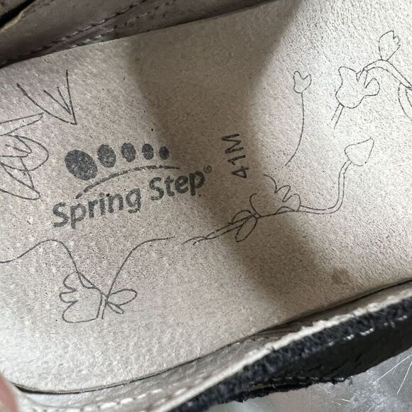 Spring Step Women EU 41 US 10.5 Black Leather Comfort Casual Flat Fisherman Shoe - Picture 11 of 12